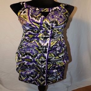 Multicolored Silk Mini Dress